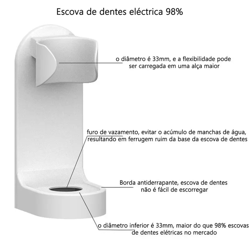 Suporte de Escova de Parede - Organizador Inteligente